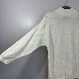 Vintage Ivory Sassoon Heart Sweater Size Medium Patchwork Cottagecore
